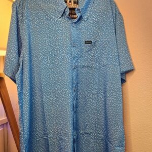 DIXXON Light Blue Abstract Men's Shirt